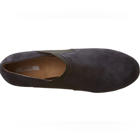 NEW Geox D Inspiration B Heeled Ankle Boots Shoeties in Navy Blue Suede Leather - Picture 6 of 16